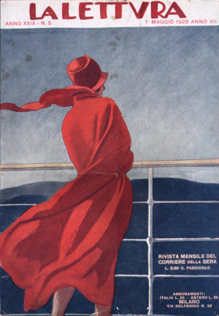 Copertina a colori di M. Dudovich in “La Lettura”, maggio 1929 – Fonte: “M.A. de Caterina, Marcello Dudovich: le decorazioni murali (1906 - 1947)”.